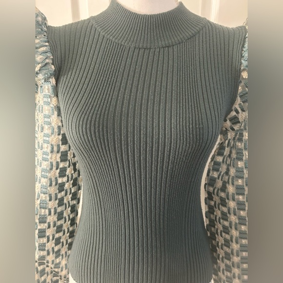 Anthropologie Flat White Mixed Media Pullover - Picture 9 of 12